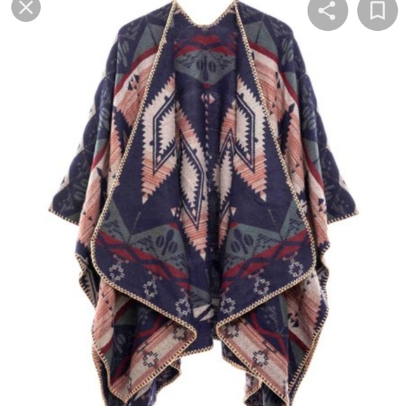 Kollie More Navy Geometric Wrap - Picture 3 of 9